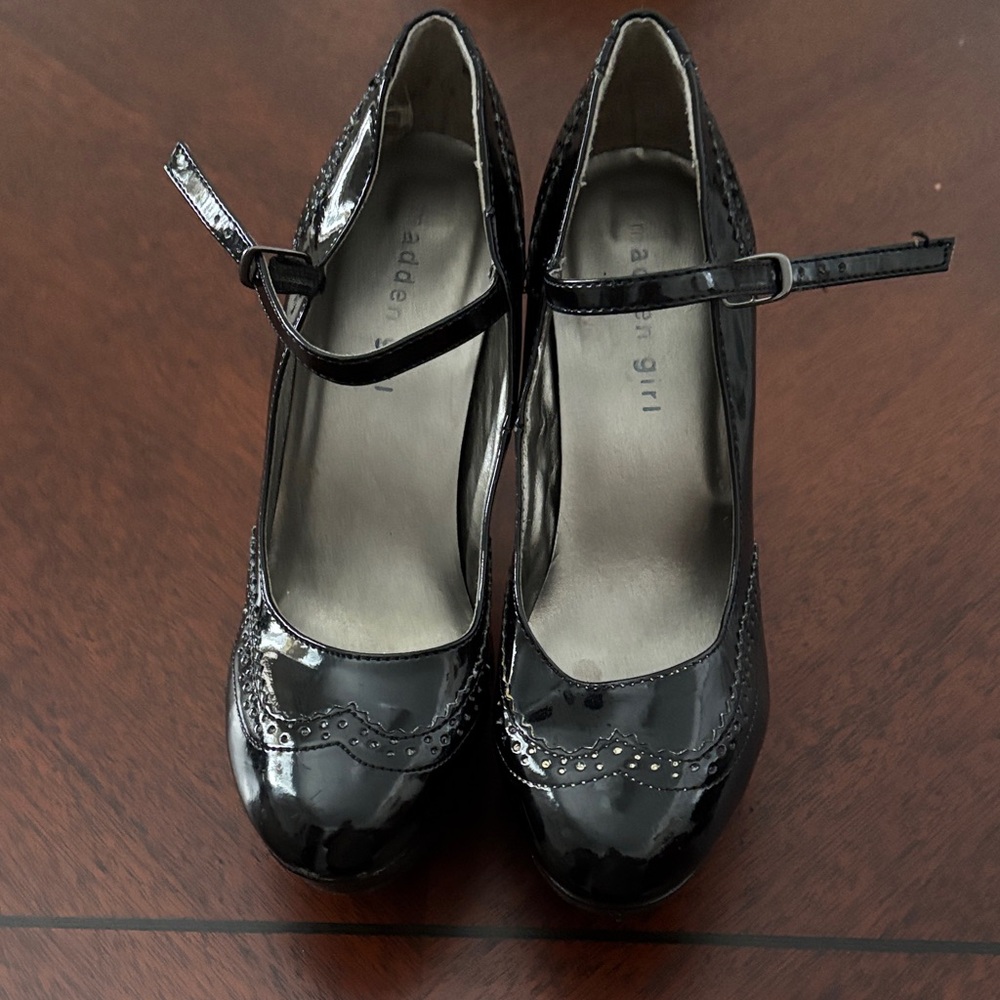 Madden Girl Black Patent Mary Jane Heels